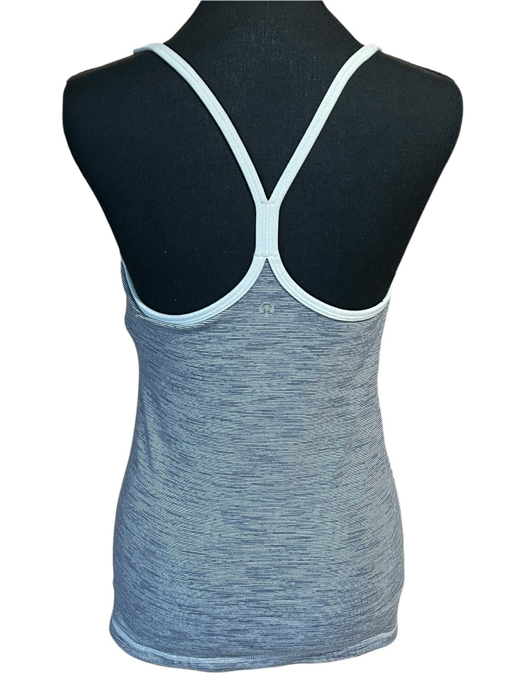 Lululemon Gray White Striped Racerback Tank Top Built In Bra Small - Picture 3 of 6